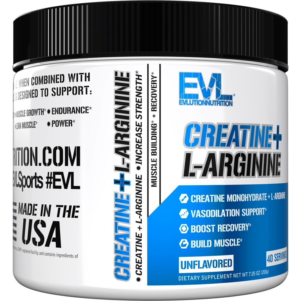 Evlution Nutrition Creatine + L-Arginine - Vascularity Support - 40 Servings