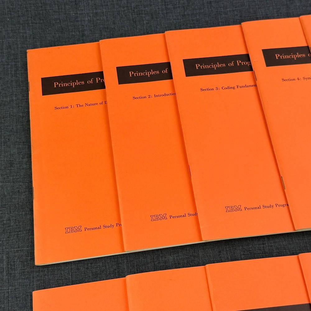1961 IBM Principles of Programming 12 Book Set Personal Study Program Vintage