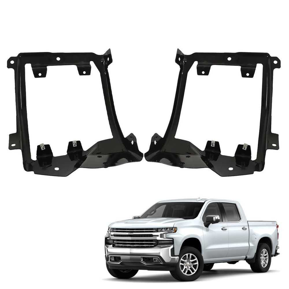 2-Pack Front Outer Bumper Bracket Black for 2016-2019 Silverado 1500 GM1063114