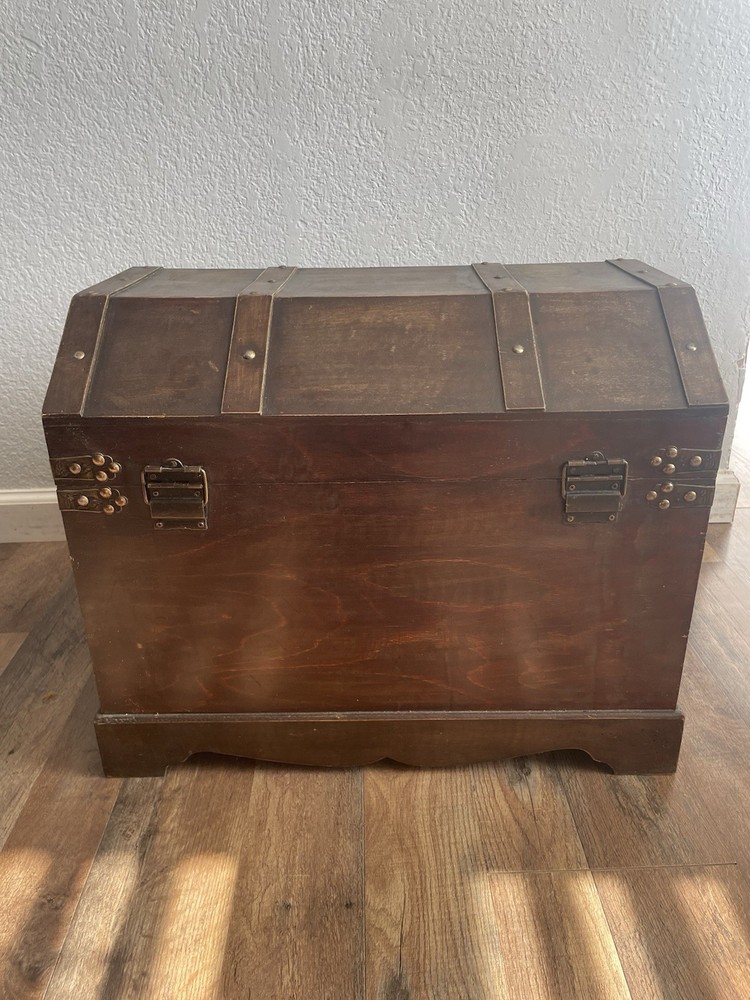 Antique Wooden Storage Chest Box