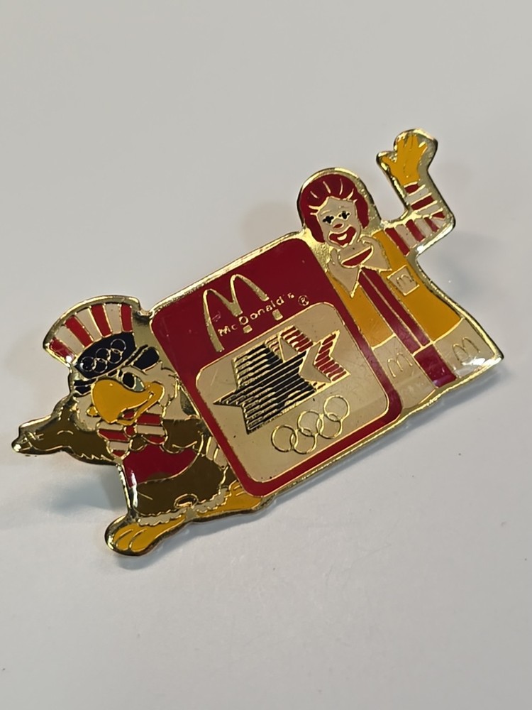 LA 1984 Olympic Summer Games Lapel Pin Sam the Eagle & Ronald McDonald