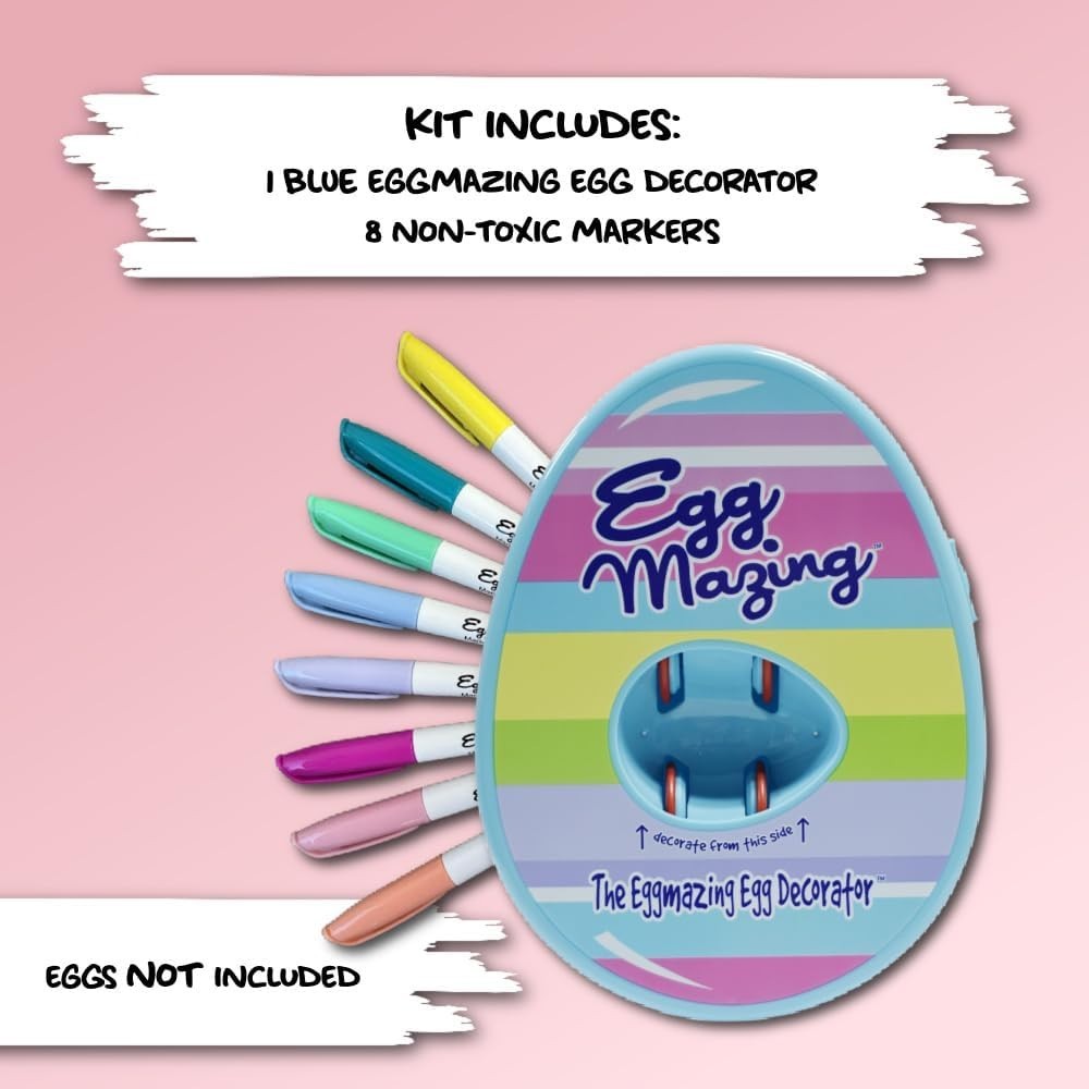 Eggmazing Egg Decorator Kit - Arts and Crafts Set with Egg Decorating Spinner an