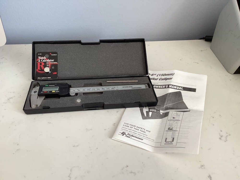 NEW IN ORIGINAL CASE AUTHENTIC PERFORMANCE TOOL 0-6" DIGITAL CALIPER NO RES