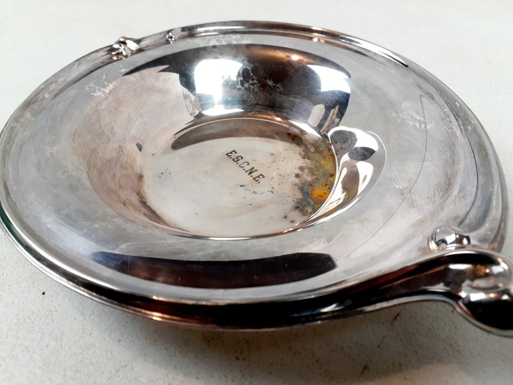 International Deep Silver HAPPY ANNIVERSARY Pattern Bowl & Spoon Party Set *READ
