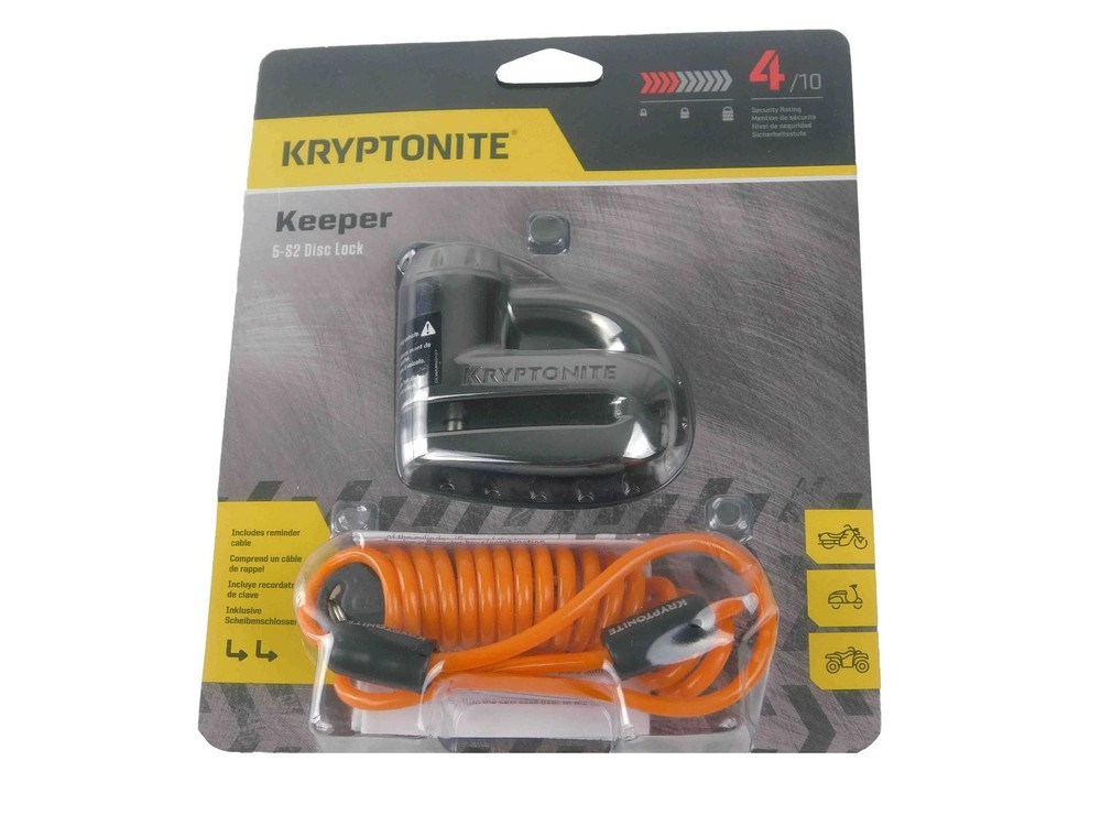 Kryptonite Keeper 5-S2 Disc lock Black and 912 3.9ft Integrated Chain w/DiscLock