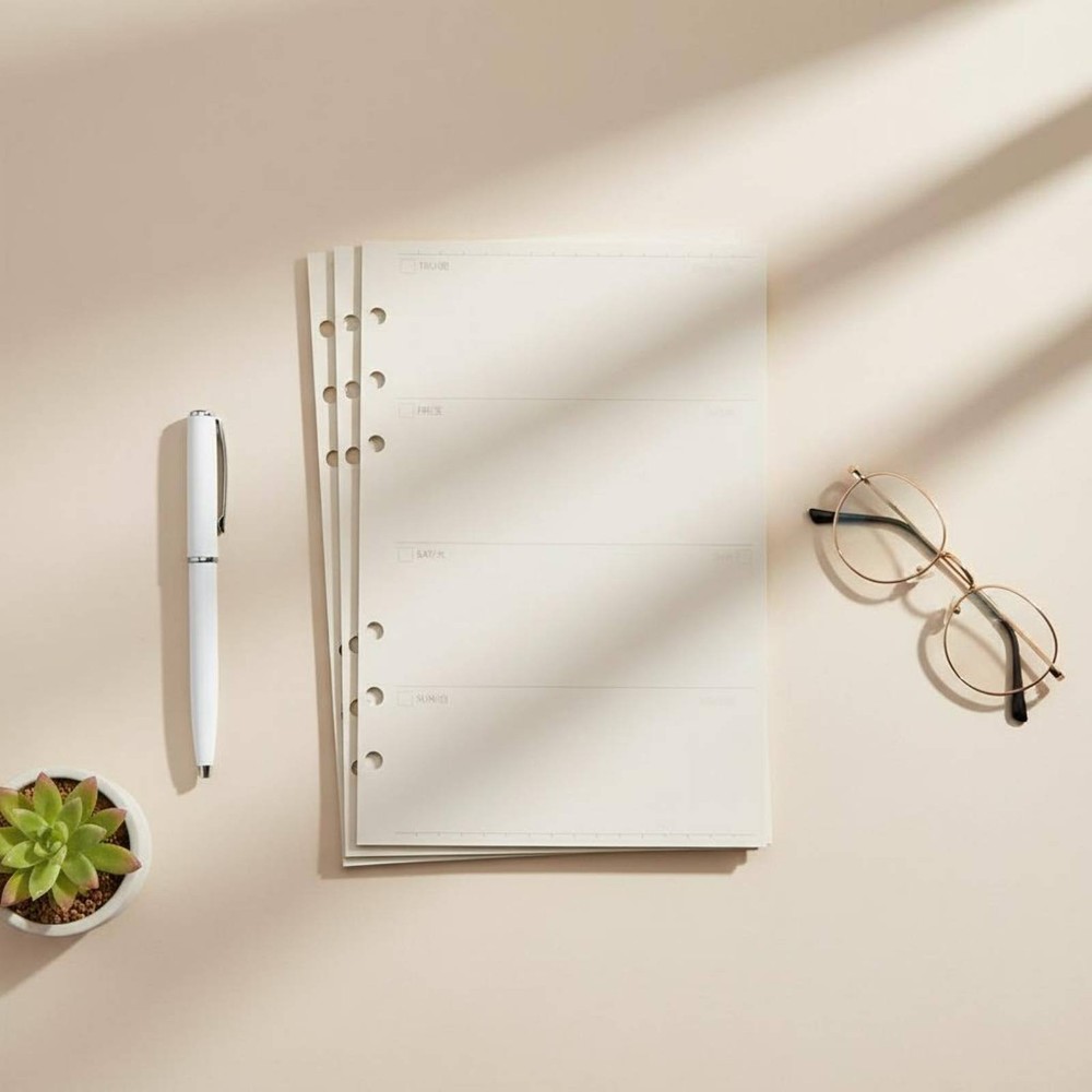 80 Sheets Binder Refill Paper Refillable Planner Insert Pages for School,
