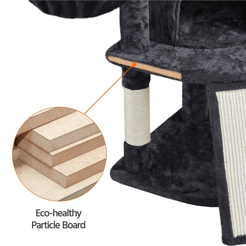42" Multilevel Cat Tree Tower W/ Condo Perches Scratching Posts Elastic Ball New