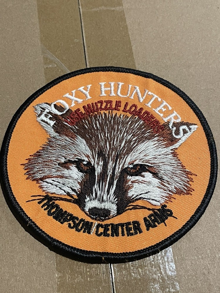 Thompson Center Arms 4” Diameter Patch, “Foxy Hunters Use Muzzle Loaders” Rare