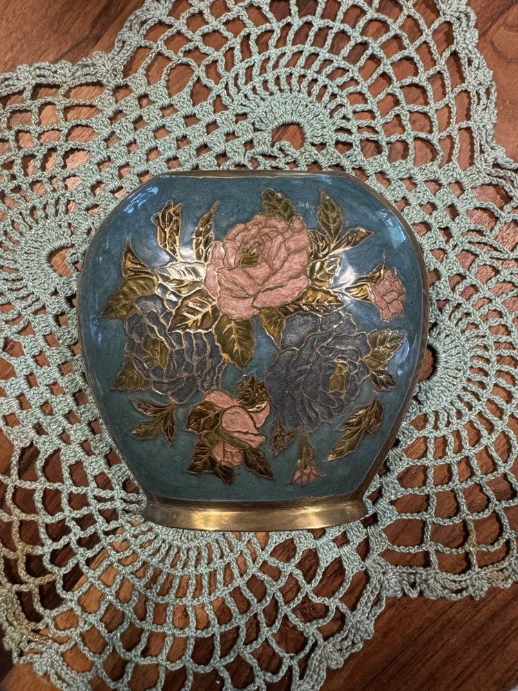 Cloissonne Floral Vase