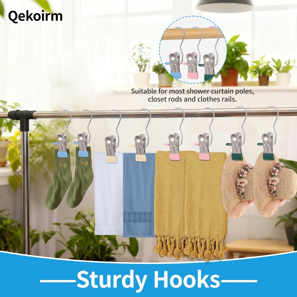 30 Pack Heavy Hanger Clips for Closet, Laundry Hooks Hanging Clips