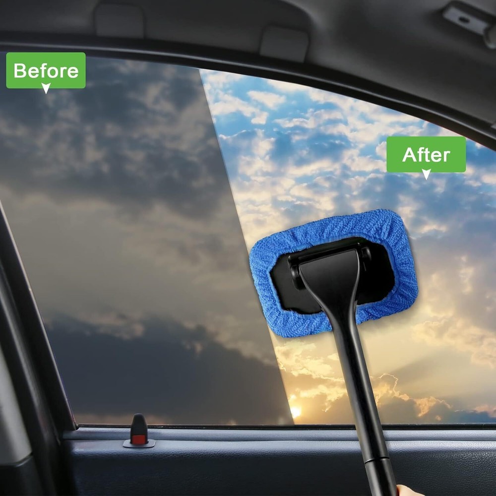 6× Window Windshield Cleaning Tool Microfiber Car Wiper Cleaner Glass Brush US