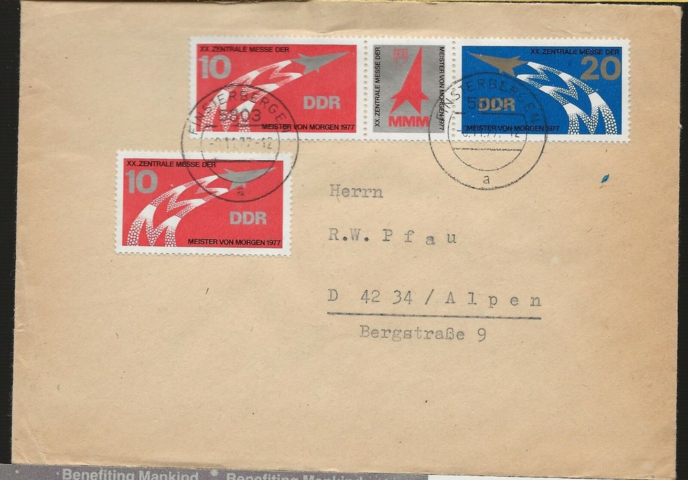 1977 East Germany Space Postal Cover FDC Rocket Issue
