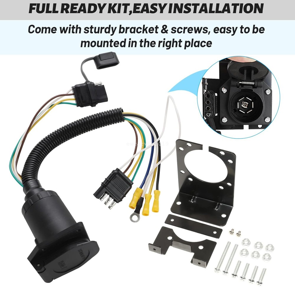 7 Way and 4 Pin Dual-Output Trailer Light Connector For TOYOTA TACOMA Tundra