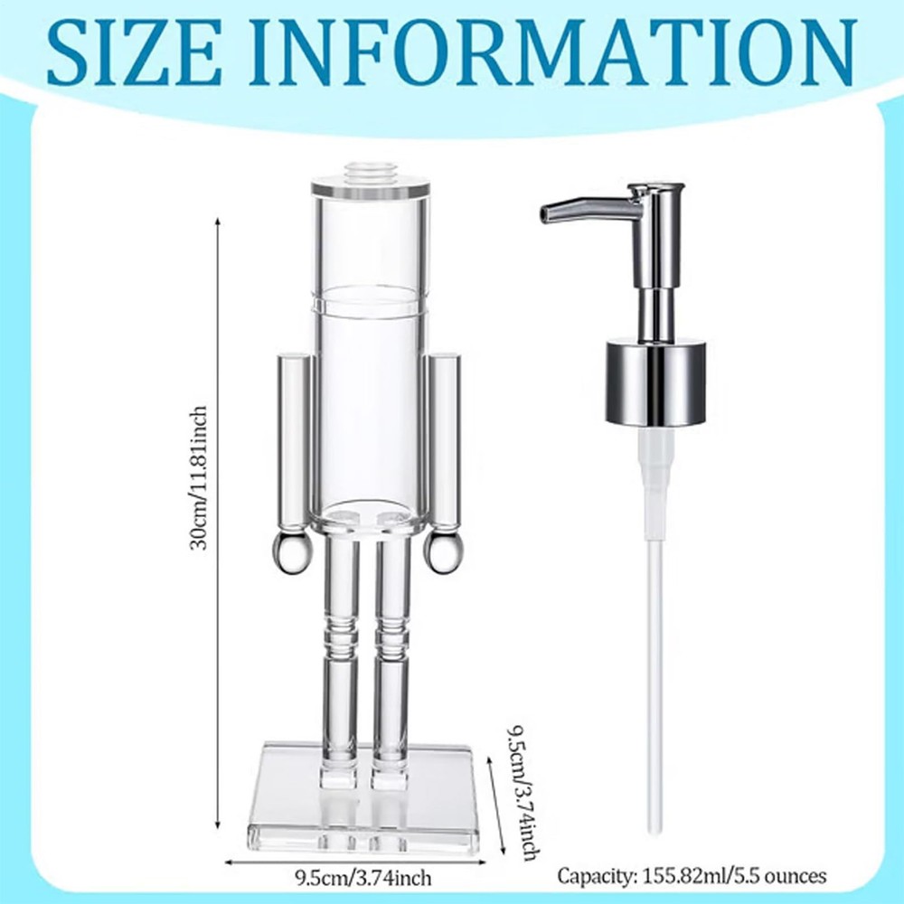 Nutcracker Soap Dispenser, Decorative Refillable Christmas Hand Soap Bottle