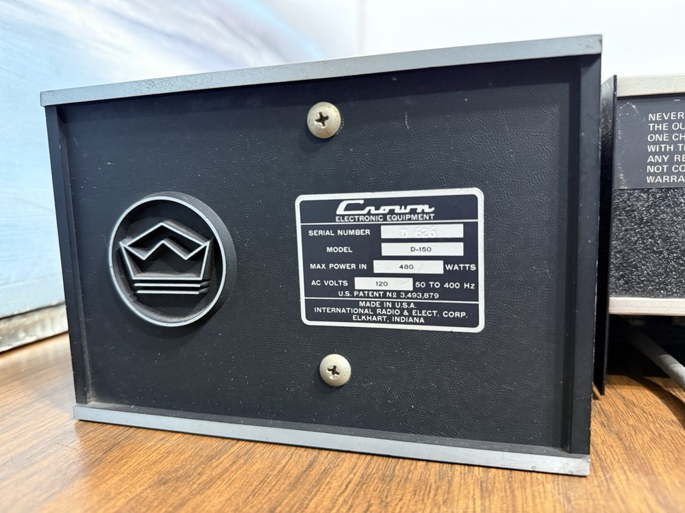 Crown D-150 Power Amplifier – Works Great - TESTED