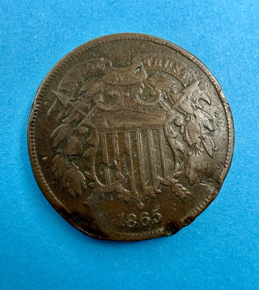 1865 Two Cent Piece | Full Motto | Nice Coin with "Details"