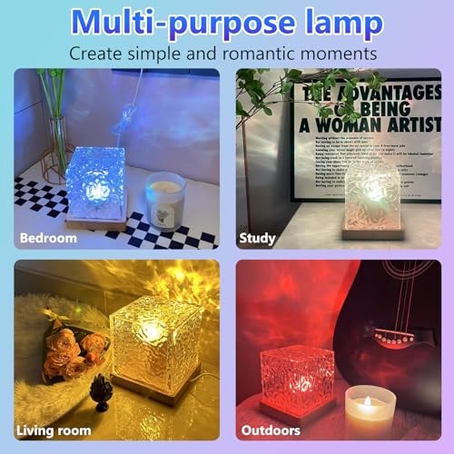 Lights Projector Rechargeable, Touch Cube Color Changing Light with Ocean Wave