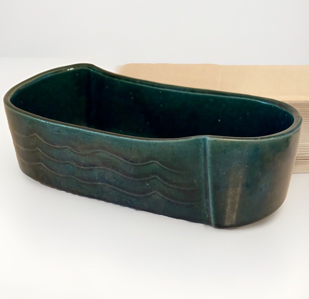 VTG UPCO 263 Ceramic BluGreen Pottery Rectangle Planter USA