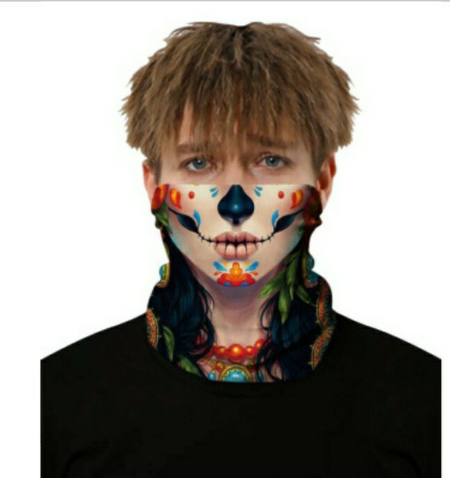 Skull Print Face Bandana Neck Gaiter