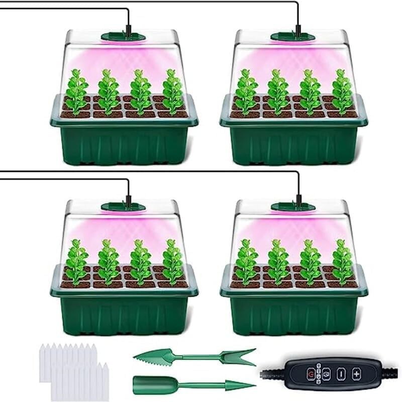 Seed Starter Tray with Grow Light，Seed Starter Kit with Timing Controller Adjust