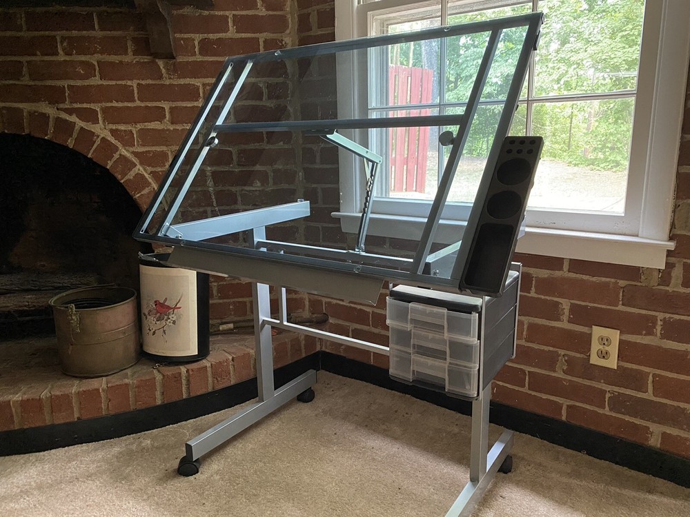 Vision Craft Station: Adjustable Drawing Drafting Table with Tempered Glasses