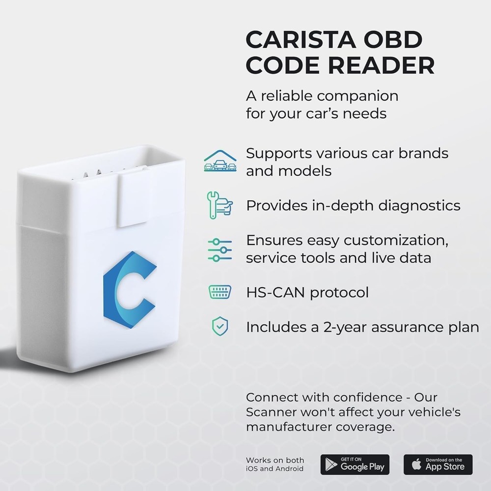 Carista OBD - Bluetooth OBD2 Scanner - Car Scanner Diagnostic Tool and Code