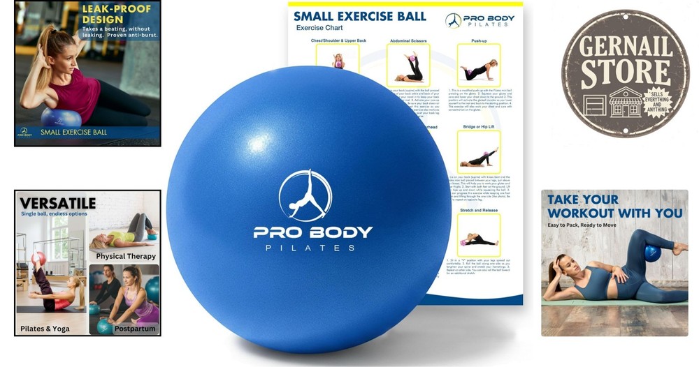 Lightweight 9-Inch Pilates Ball - Ideal for Core Strength & Posture Improvement