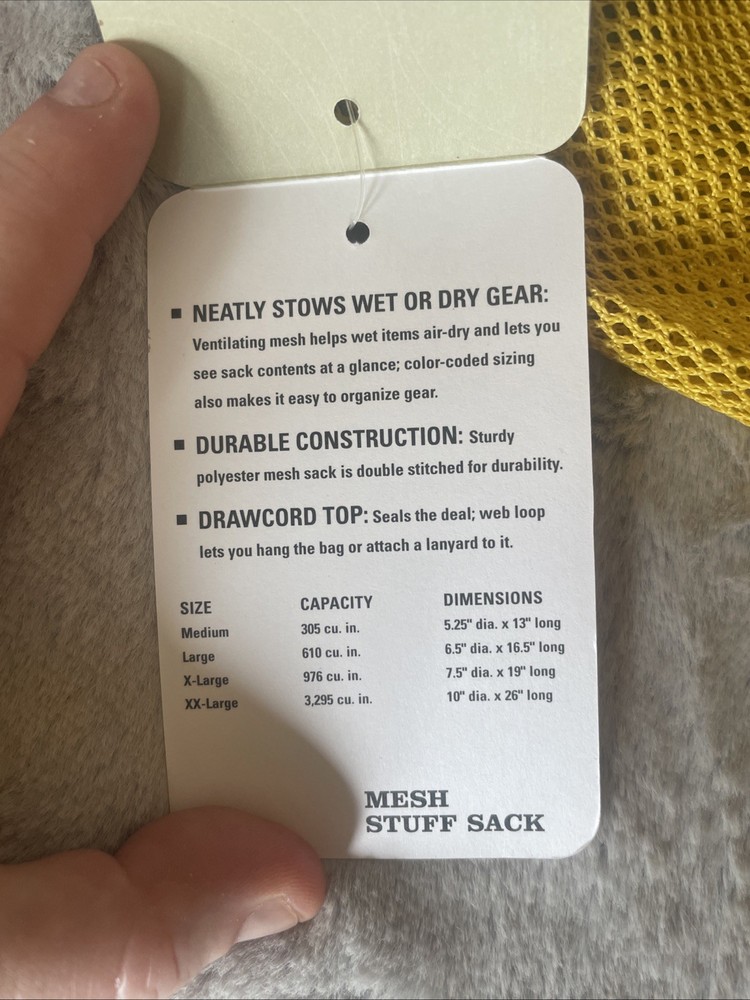 REI mesh storage bag Yellow & Black Medium