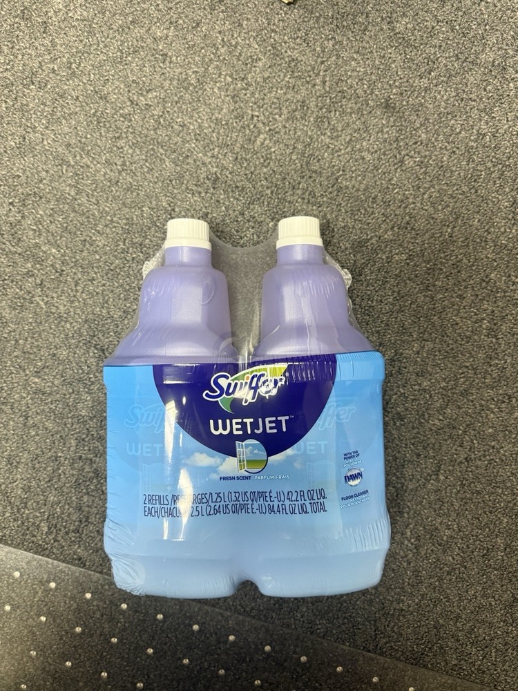Swiffer Wet Jet Mop Refill Solution 42.2oz 2 Pack Fresh Scent