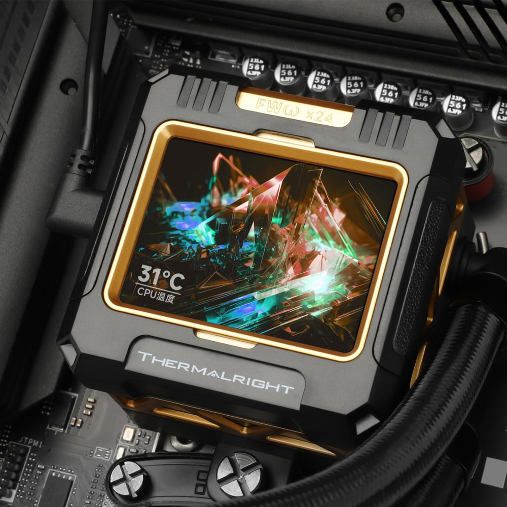 FW360 Black ARGB CPU AIO Cooler,Pc 360 Specification Water Cooler System,Ips LCD