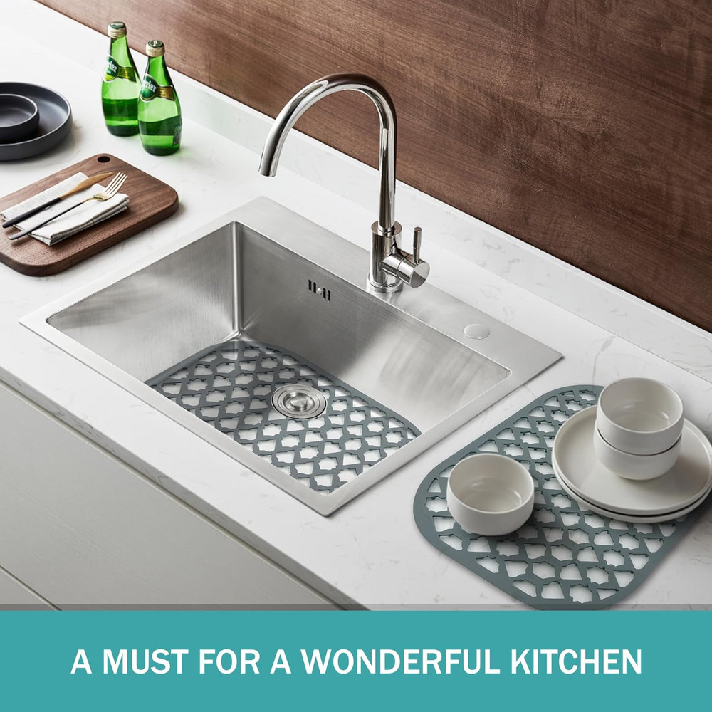 Silicone Sink Protectors for Kitchen Sink, Multiple Sizes Mats Grids for Bottom