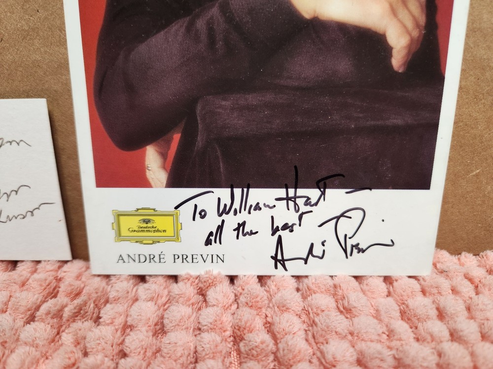 André Previn AUTOGRAPH Hand SIGNED Discography Card Conductor & Composer