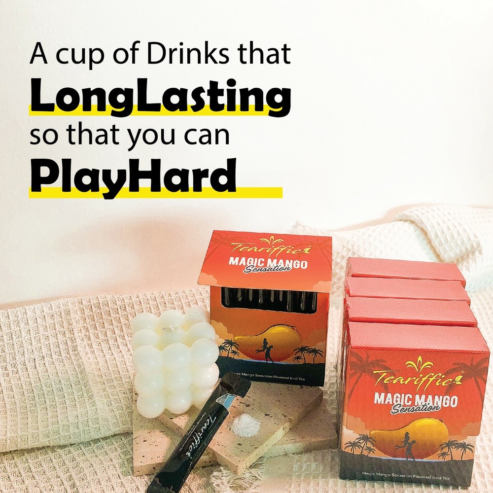 1 BOX ( 12 SACHETS EACH BOX ) TEARRIFIC MAGIC MANGO SENTATION ICED TEA