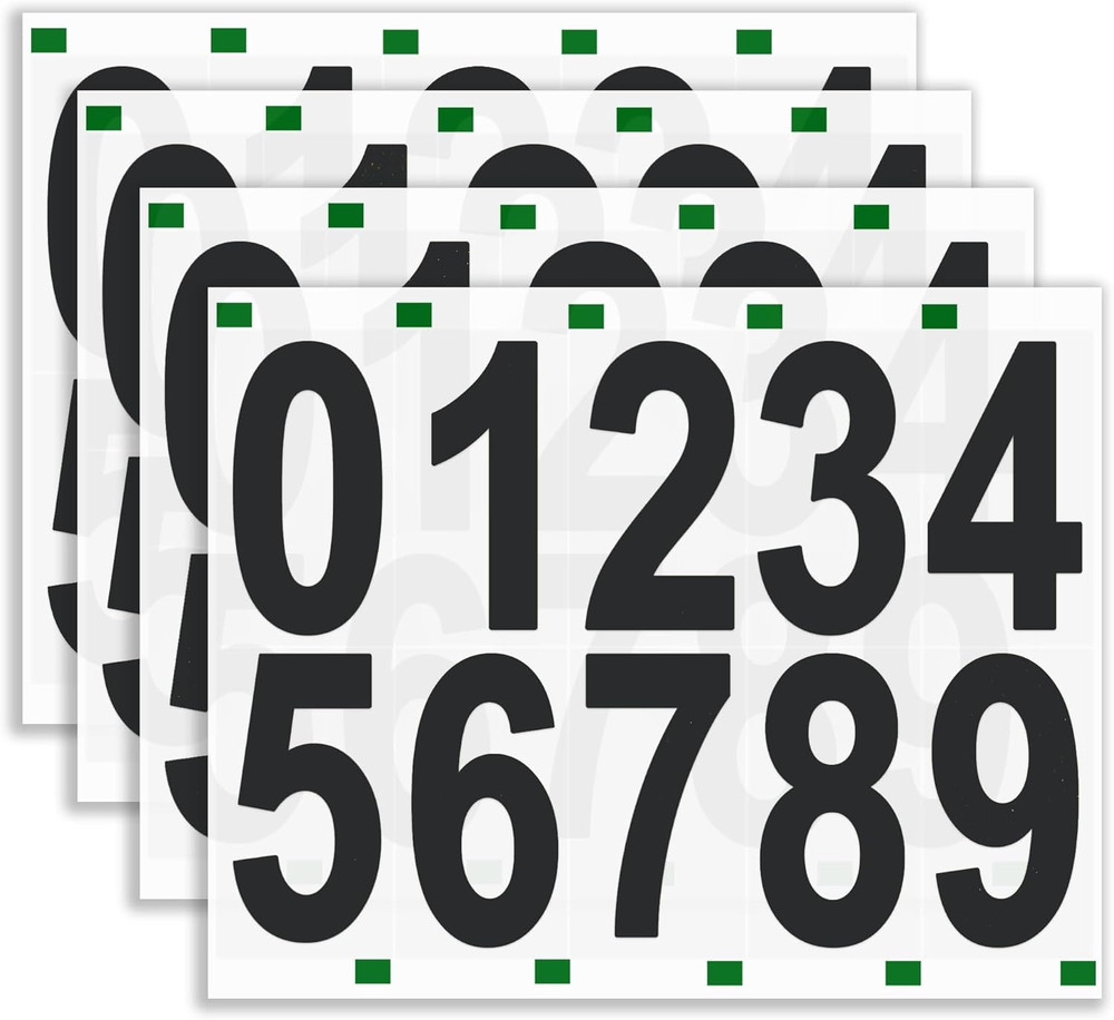Reflective Mailbox Numbers, 4 Sets Large 0-9 Self Adhesive Number Stickers, Addr