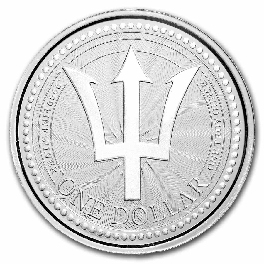 2023 Barbados 1 oz Silver Trident BU