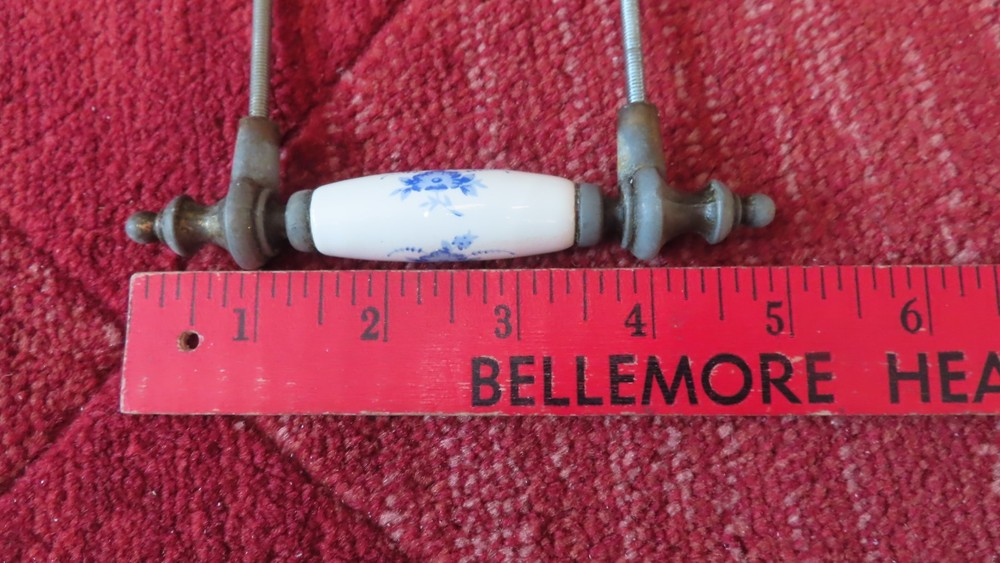 Floral print porcelain Drawer Pull drawer handle