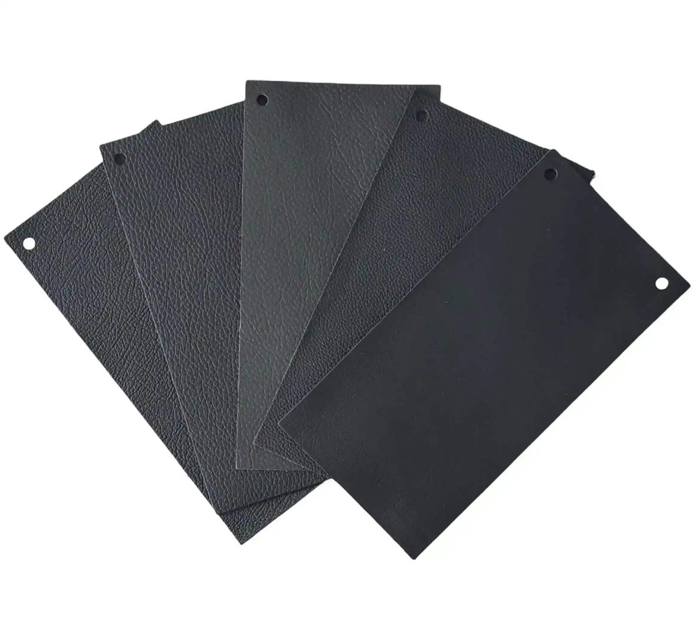 Leathergrain Organiser Set Car Leather & Perforated Black Pattern Real