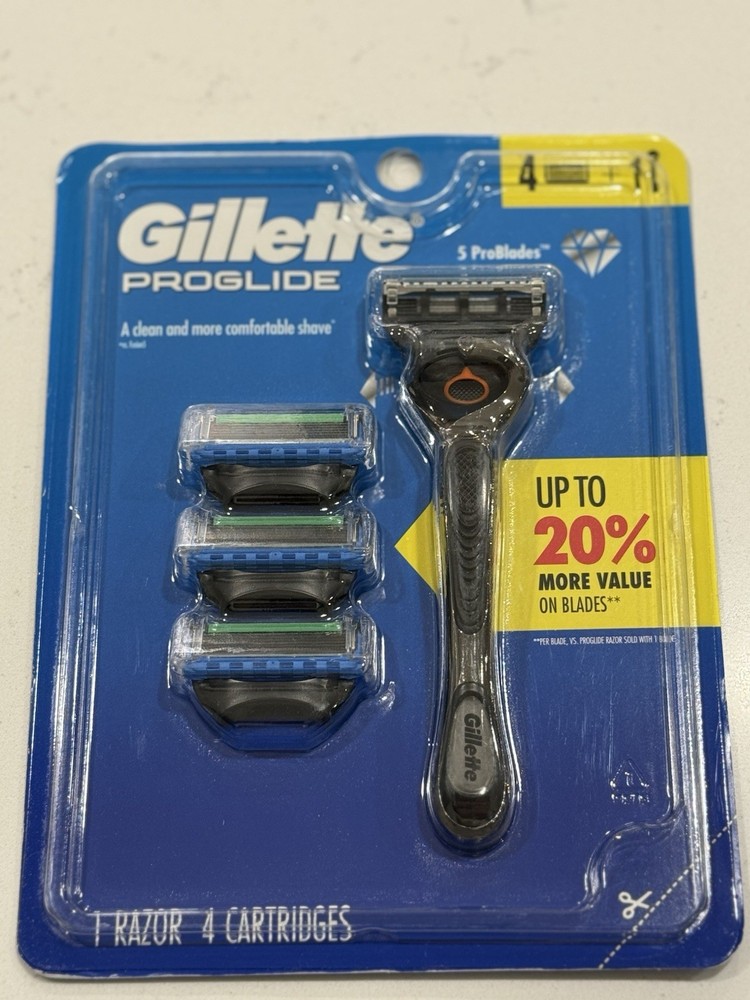 Gillette ProGlide Razor 5 Blades Pivoting Head Trimmer 4 Cartridges 🔥