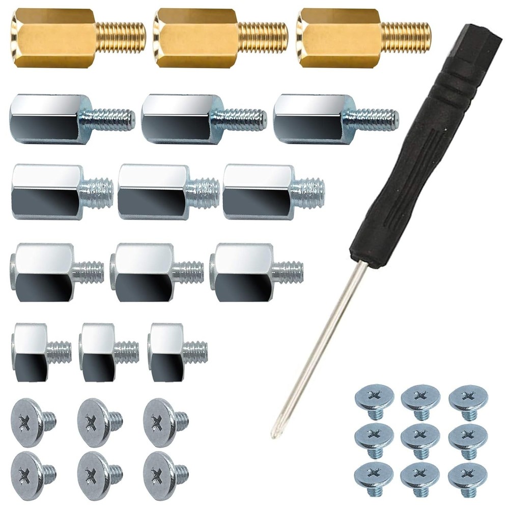 Complete 30-Piece Mounting Screws Kit for M.2 SSD Installation - Hex Design