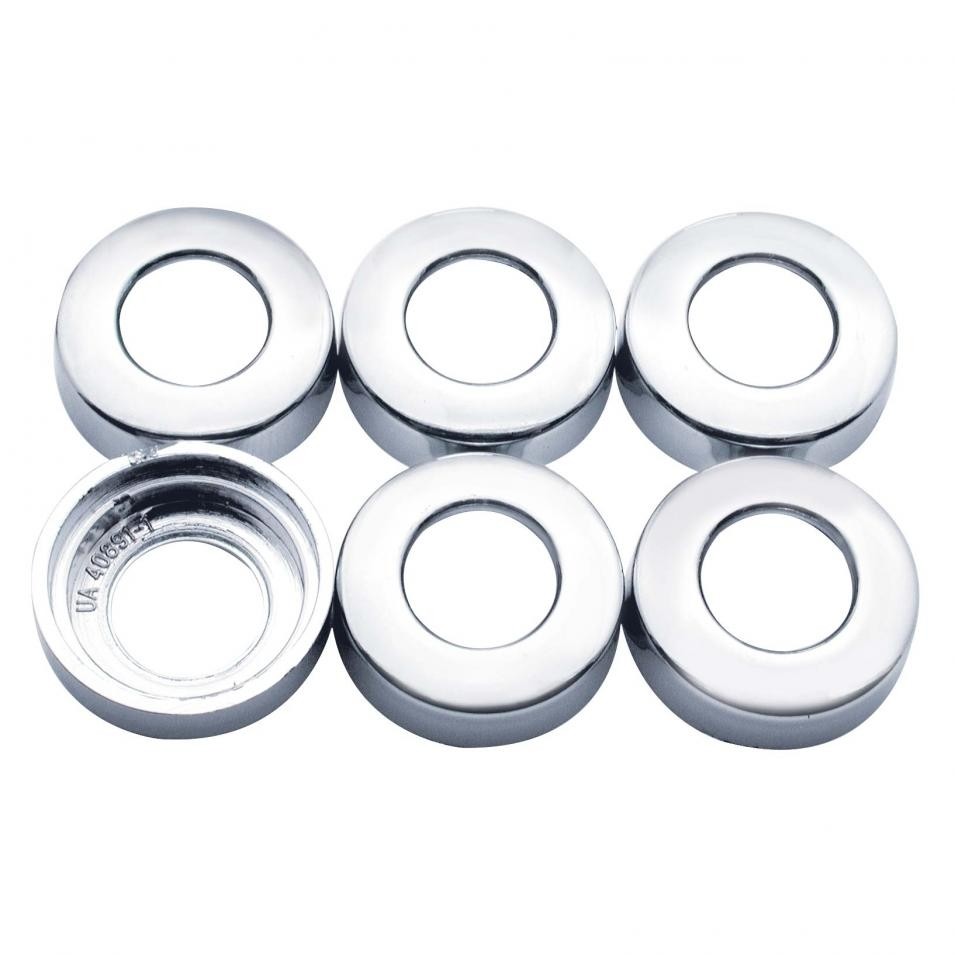 Chrome Plastic Toggle Switch Nut Covers for Kenworth Trucks - Set of 6