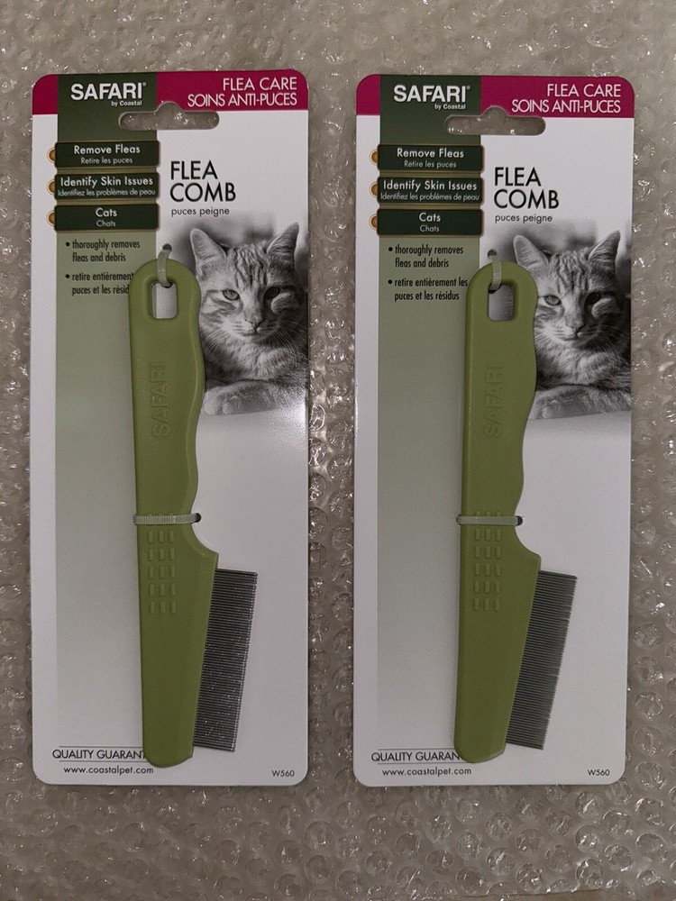 Safari Flea Comb for Cats, Green(2Pack)