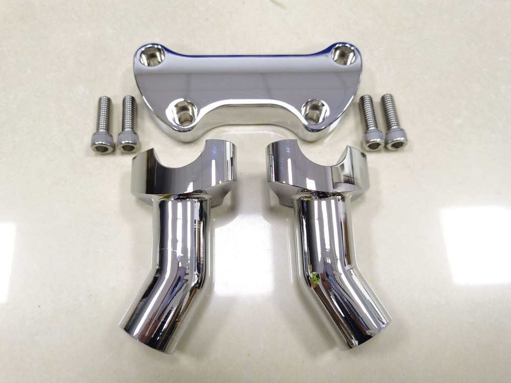 Chrome 3.5" Front Handlebar Riser Top Clamp Kit For Harley Dyna Heritage Softail