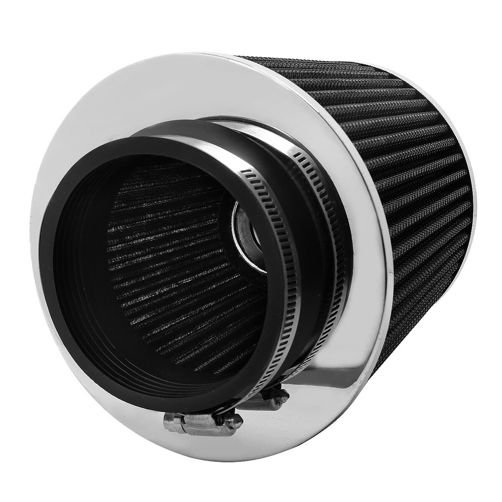 3 Inch Inlet Round High Flow Performance Short Ram Cold Air Intake Filter Black