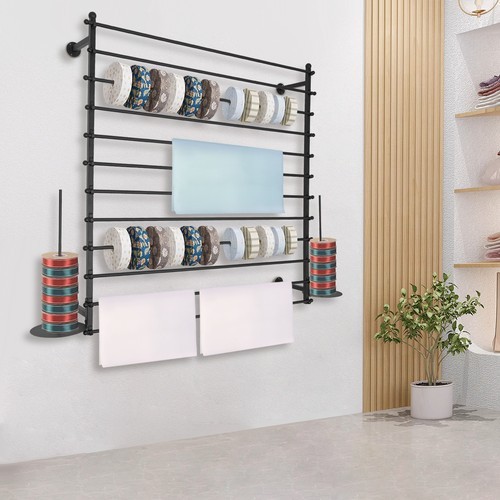 Wall-Mounted Display Rack, Wrapping Paper Ribbon Holder, Organizer