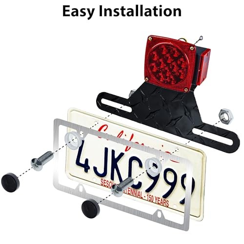 Universal Trailer License Plate Bracket Frame, License Plate Holder, Trailer 1