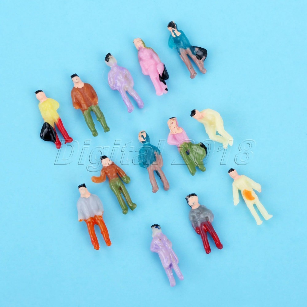 100Pc 1:300 Multicolor Model People Figures For Train Railway Layout Scenery DIY
