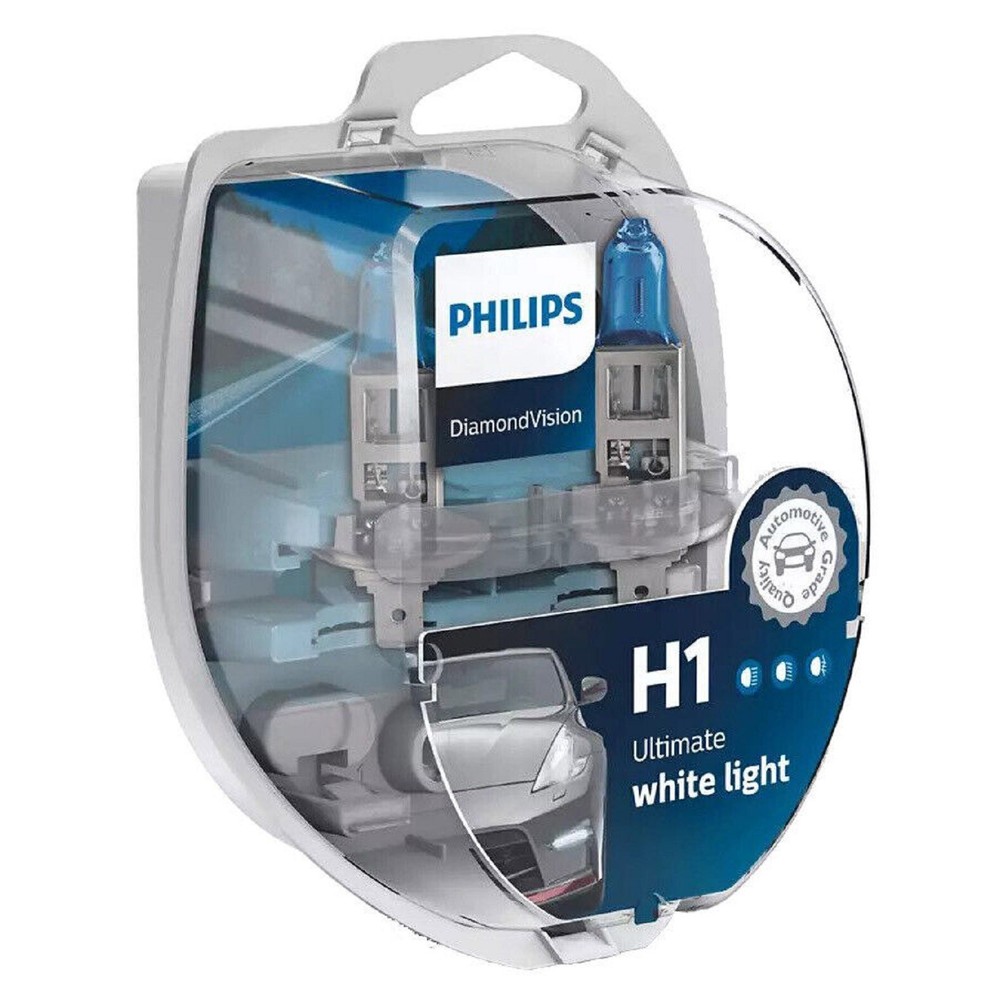Philips Diamond White 5000K H1 55W Two Bulbs Head Light Low Beam Replacement