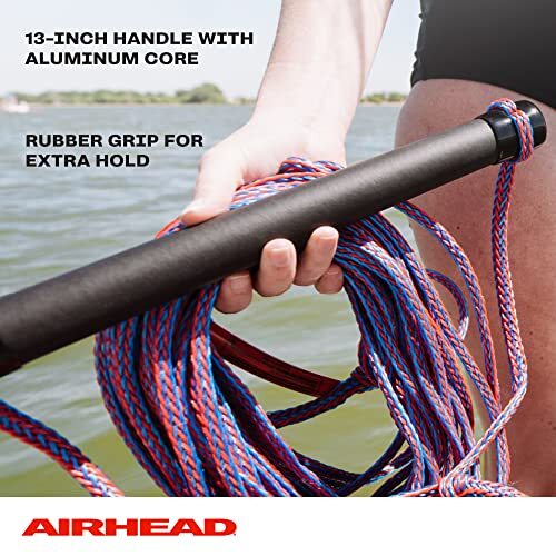 Water Ski Rope with Rubber Handle, 1 Section, 75-Feet