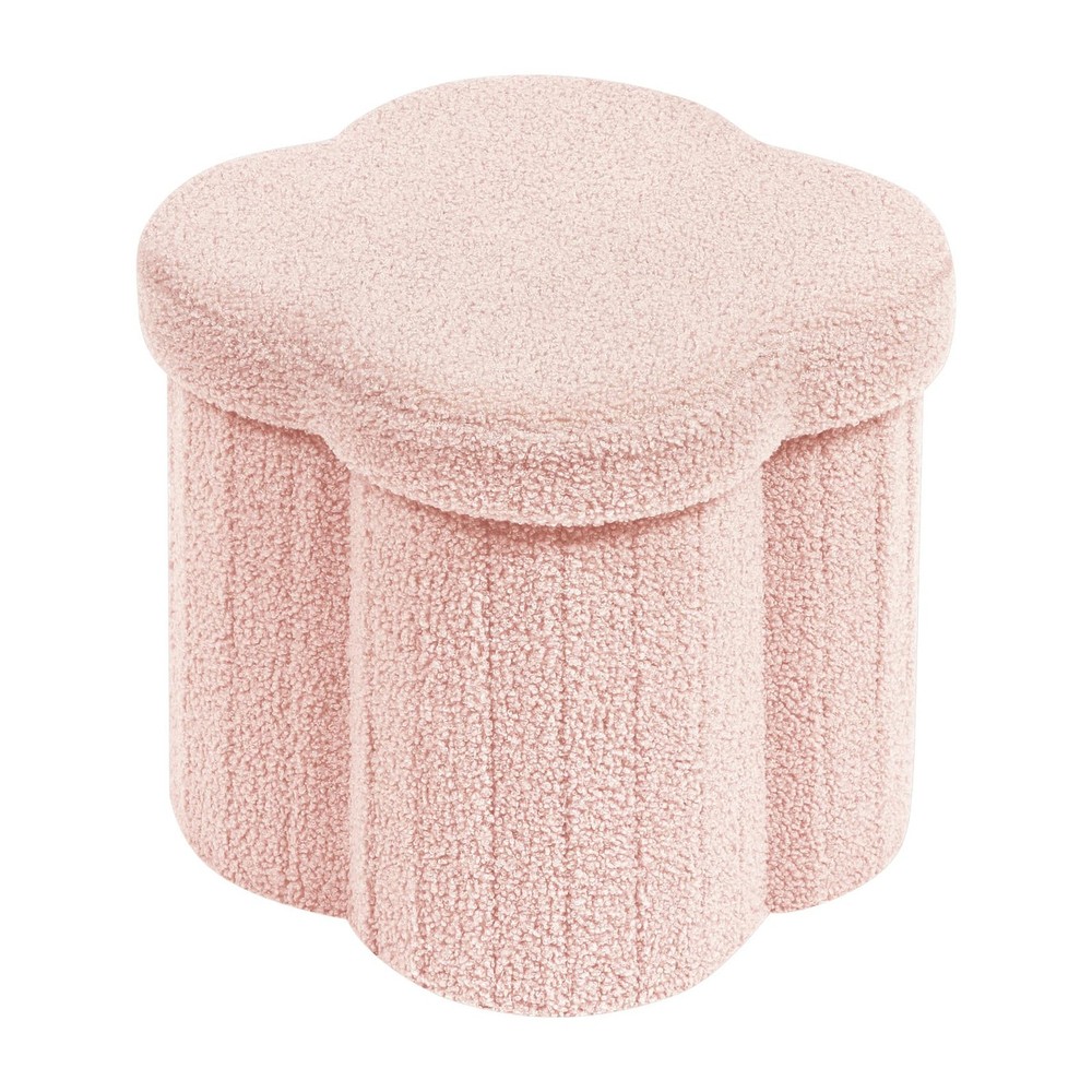Floral Storage Ottoman Cube Boucle Footrest Stool with Lid, Multi-Functional ...