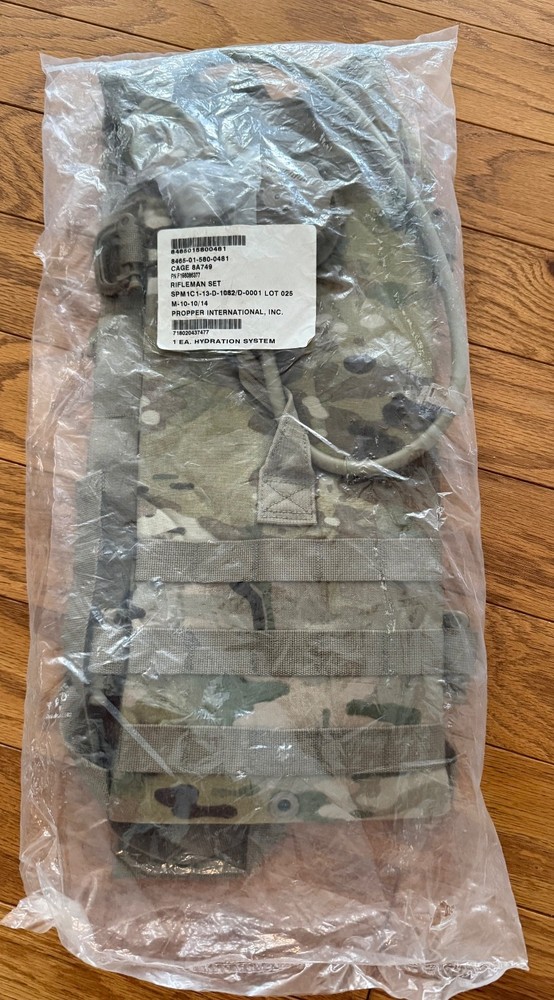 USGI OCP Rifleman Set Hydration System Carrier w/ Bladder Missing Chest Strap